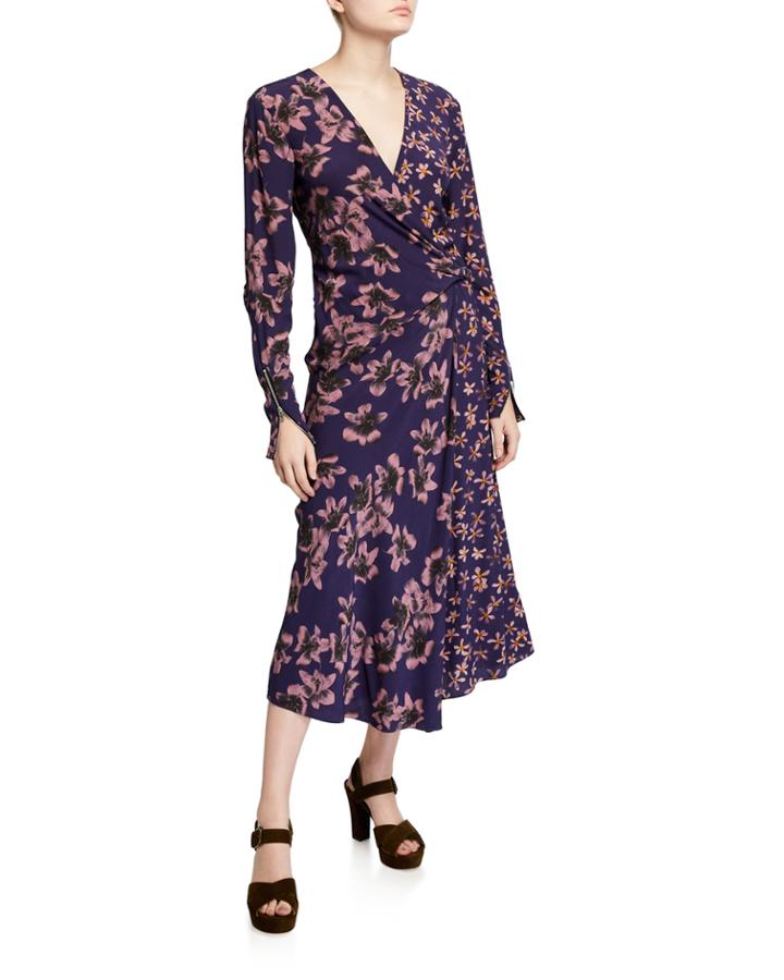 Odette Floral-print Long-sleeve Dress