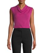 Drape-neck Silk Double Georgette
