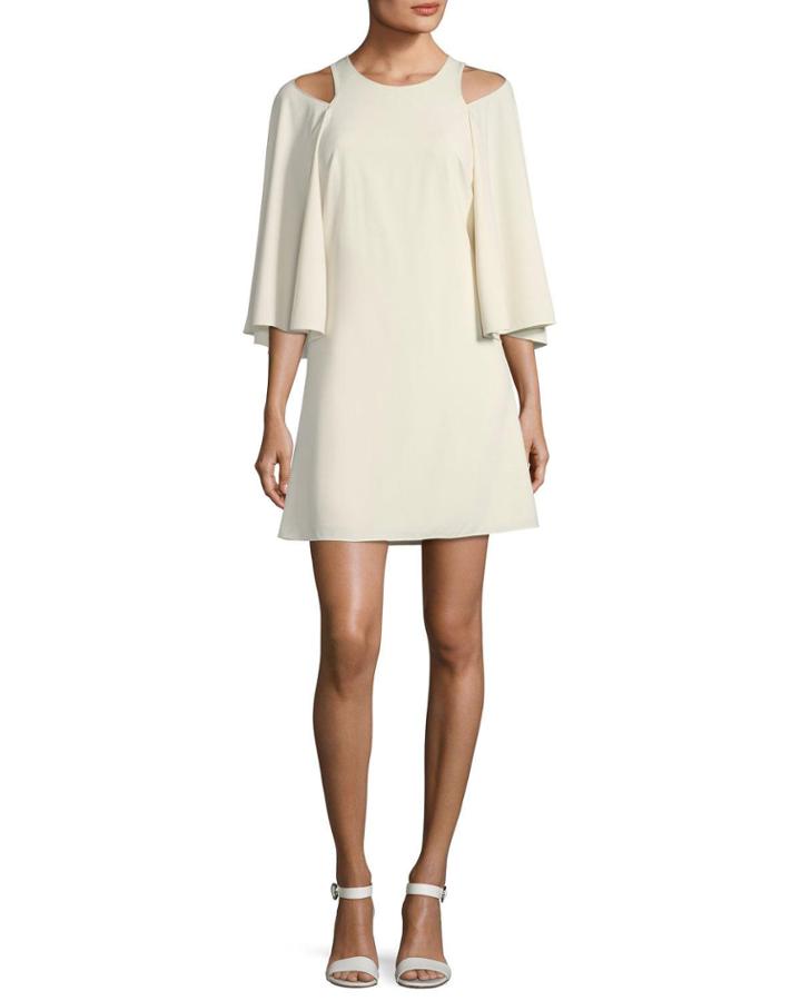 Bell-sleeve Shift Cocktail Dress W/ Cutouts
