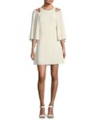 Bell-sleeve Shift Cocktail Dress W/ Cutouts