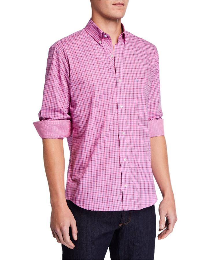 Men's Plaid Long-sleeve Cotton