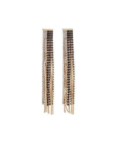 Mixed Crystal Fringe Drop Earrings, Golden