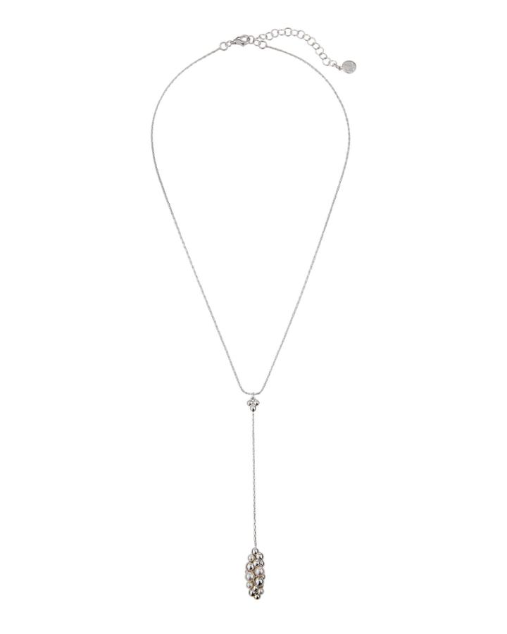 Pearl Cluster Y-drop Necklace