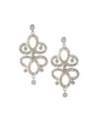 14k White Gold Large Diamond Chandelier Earrings