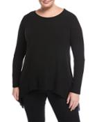 Plus Size Long-sleeve Sharkbite Tunic