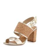 Indea Woven Cork Sandal, Platino