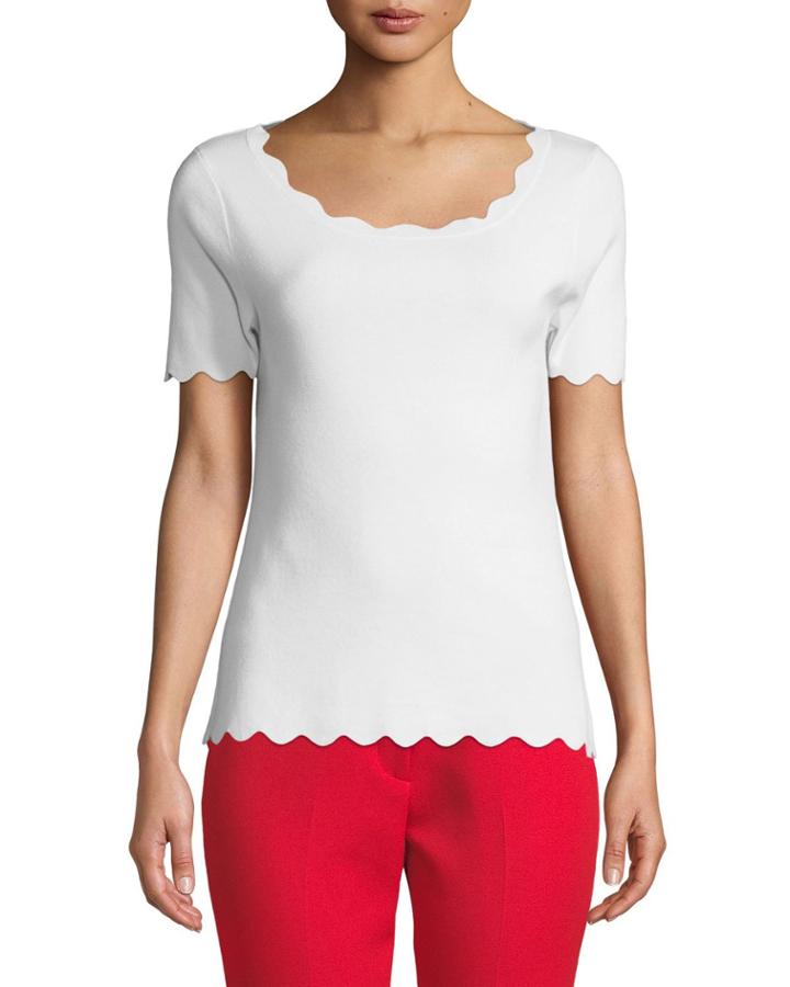 Scalloped Ballet Pullover Top