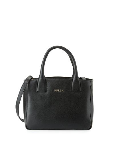 Camilla Small Leather Tote Bag, Onyx