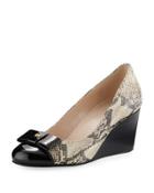 Elsie Grand Snake-print Wedge Pump