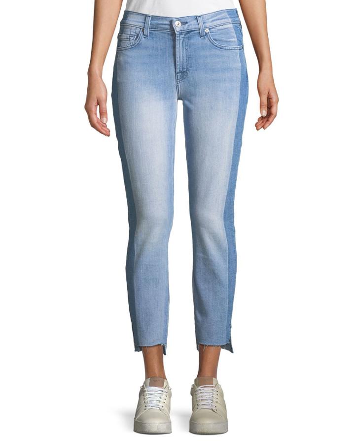 Roxanne Ankle Jeans With Side Shadow Seam In Bright Bristol