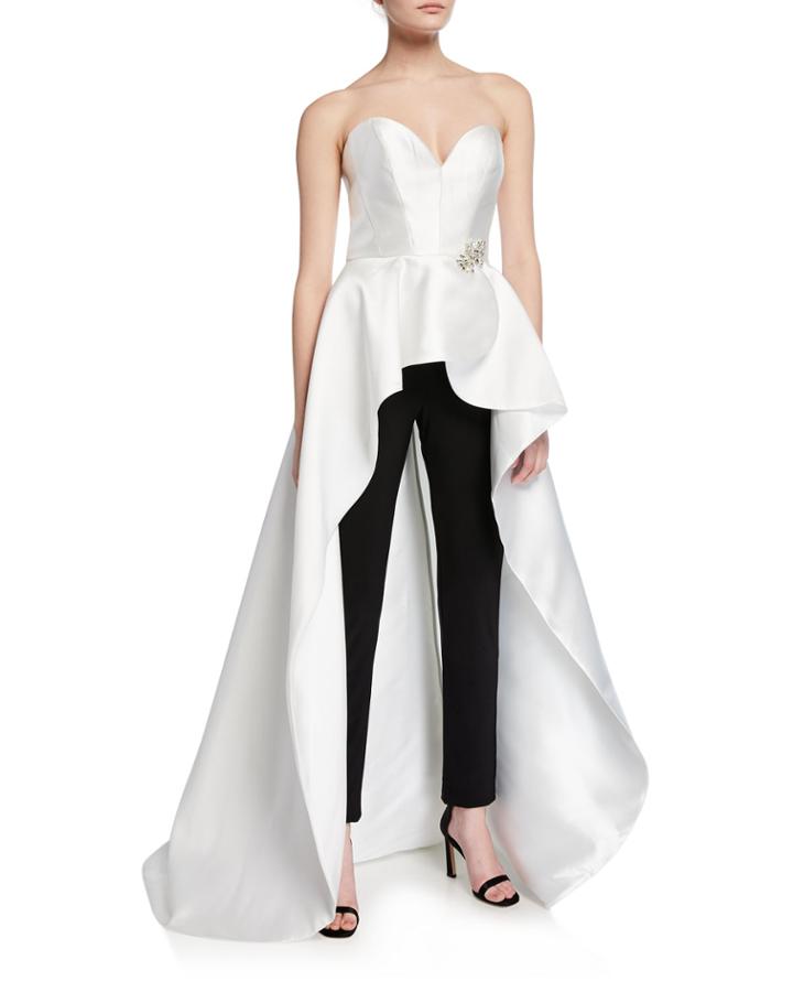 Two-piece Strapless Skirt Overlay & Pants Outfit