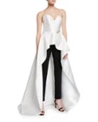 Two-piece Strapless Skirt Overlay & Pants Outfit