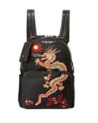 Embroidered Dragon Medium Backpack Bag
