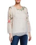 Floral-print Blouse With Bell