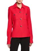 Gail Button-front Jacket With Chest Patch Pockets
