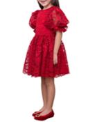 Puffy Sleeve Lace Dress,