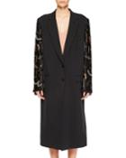 Rinos Embroidered Two-button Coat W/ Detachable