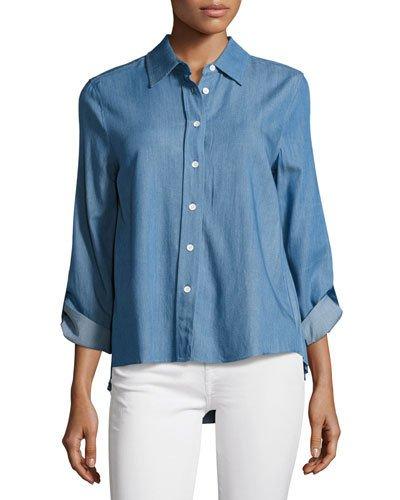 Kris Denim Accordion-pleated