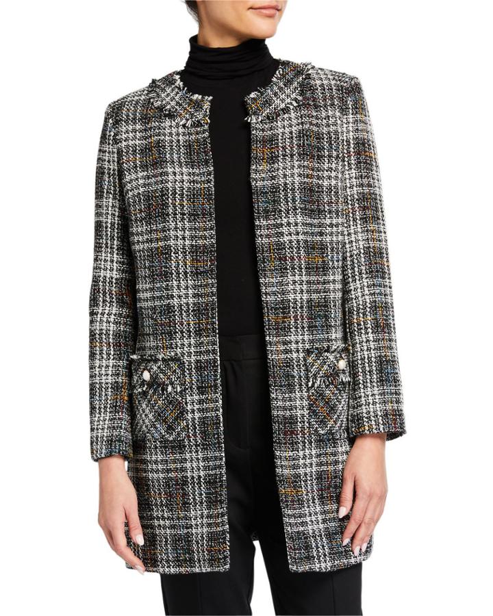 Fringe Plaid Topper