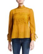 Lace-detail Long-sleeve Top