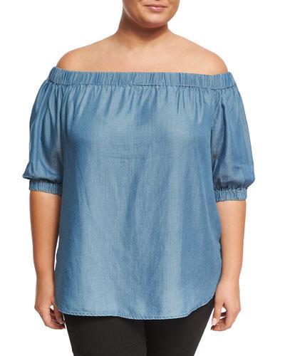 Off-the-shoulder Denim Top,