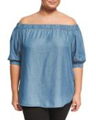 Off-the-shoulder Denim Top,