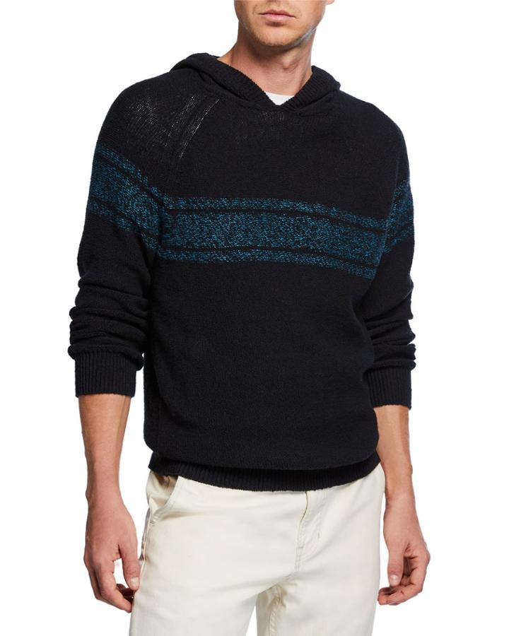 Men's Textured Stripe Pullover Hoodie