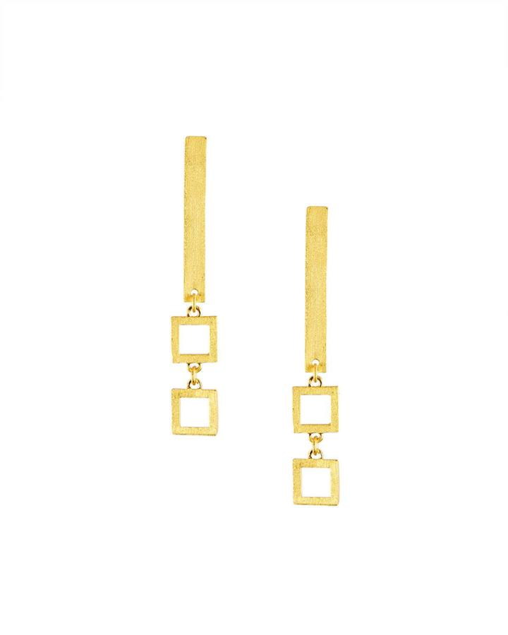 Frame Square-link Drop Earrings