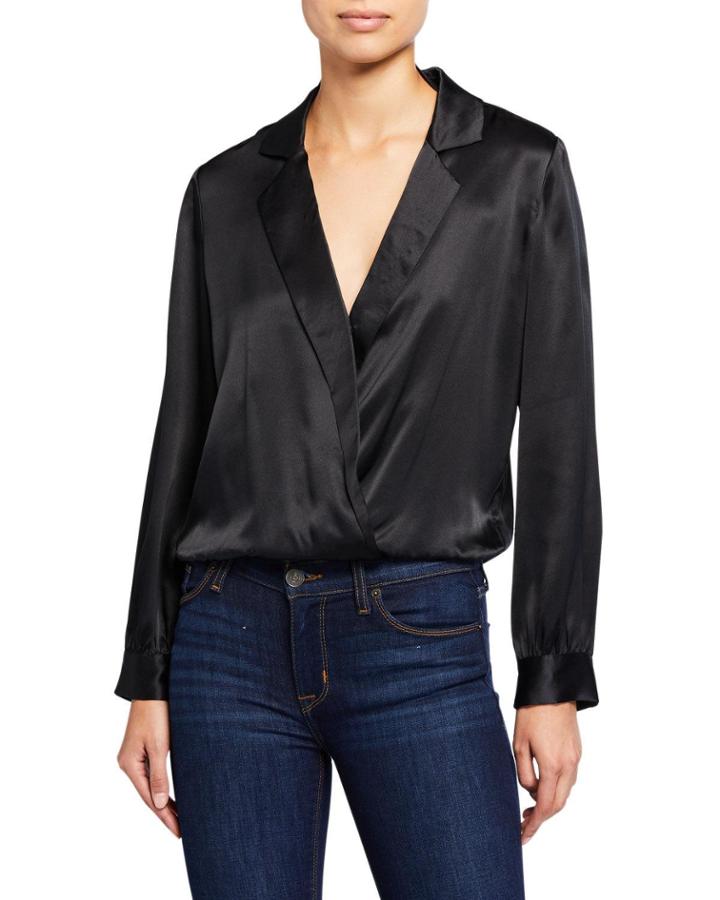The Kendall Charmeuse Long-sleeve Top