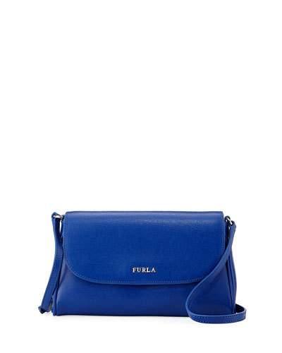 Lilli Saffiano Crossbody Pouch Bag, Blue