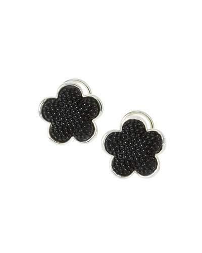 18mm Beaded Onyx Flower