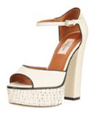 Wicker Platform Leather