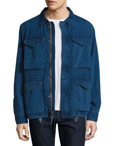 Denim Military Jacket, Indigo