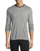 Long-sleeve Melange Ringer T-shirt, Charcoal