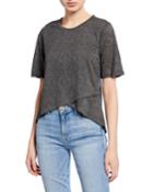 Cross-front Eyelet Short-sleeve T-shirt