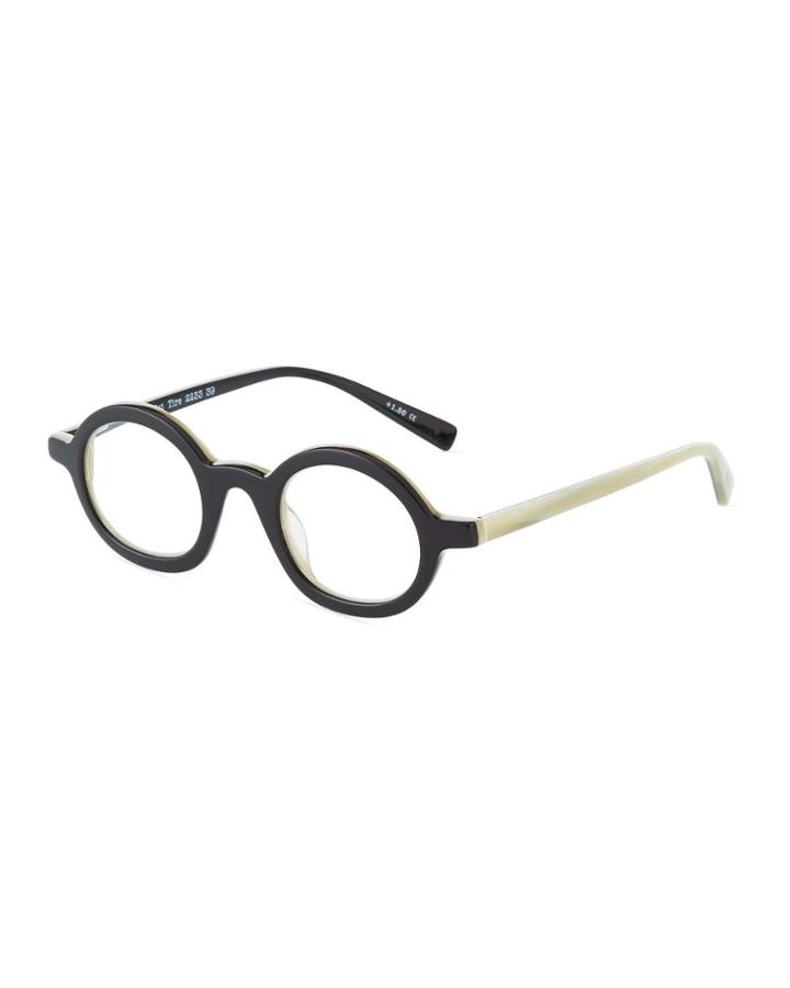 Flat Tire Round Acetate Reading Glasses, +1.5