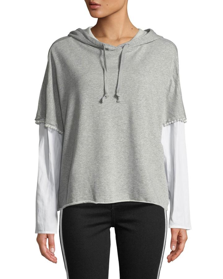 Adelie Pearly Hoodie Top With