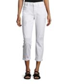 Josefina Destroyed Cropped Jeans, Clean White