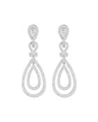 18k White Gold Diamond Pave Pear Drop Earrings