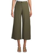 High-waist Wide-leg Cropped Stretch Crepe Pants