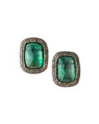 Emerald And Diamond-trim Earrings