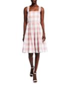 X-back Pleated Fit-&-flare Dress