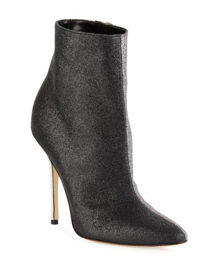 Glittered Colorblock Zip Booties