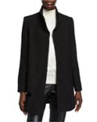Wool Button Placket Car Coat