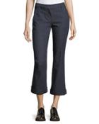 Cuffed Cropped Flared Jeans
