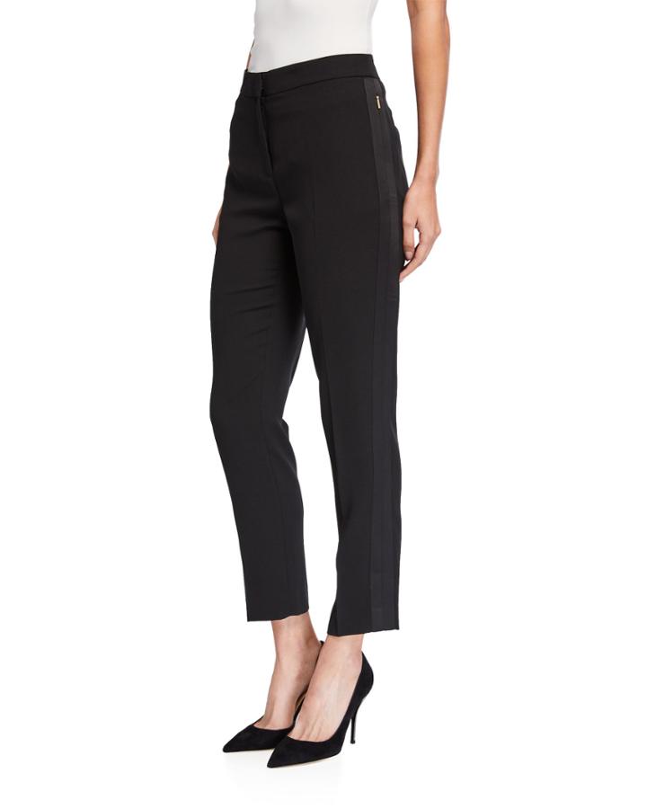 Trapunto Trimmed Ankle Pants
