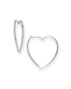 Pave Heart Hoop Earrings