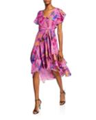 Dita Printed Short-sleeve Wrap Dress