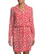 Taya Tie-waist Leaf-print Georgette