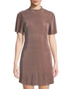 Micro-pleated Mock-neck